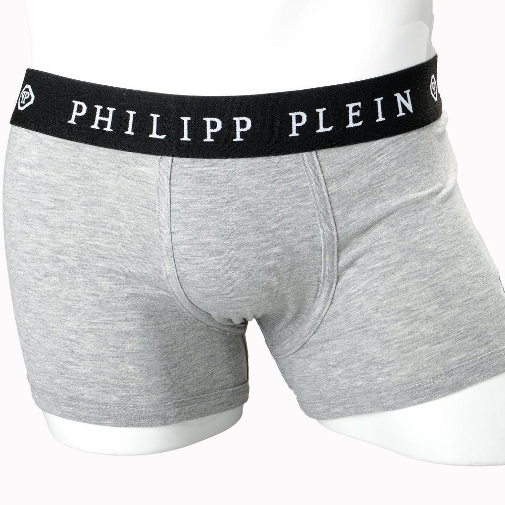Philipp Plein Men's Gray Logo Print Boxer Brief Underwear Bi-Pack